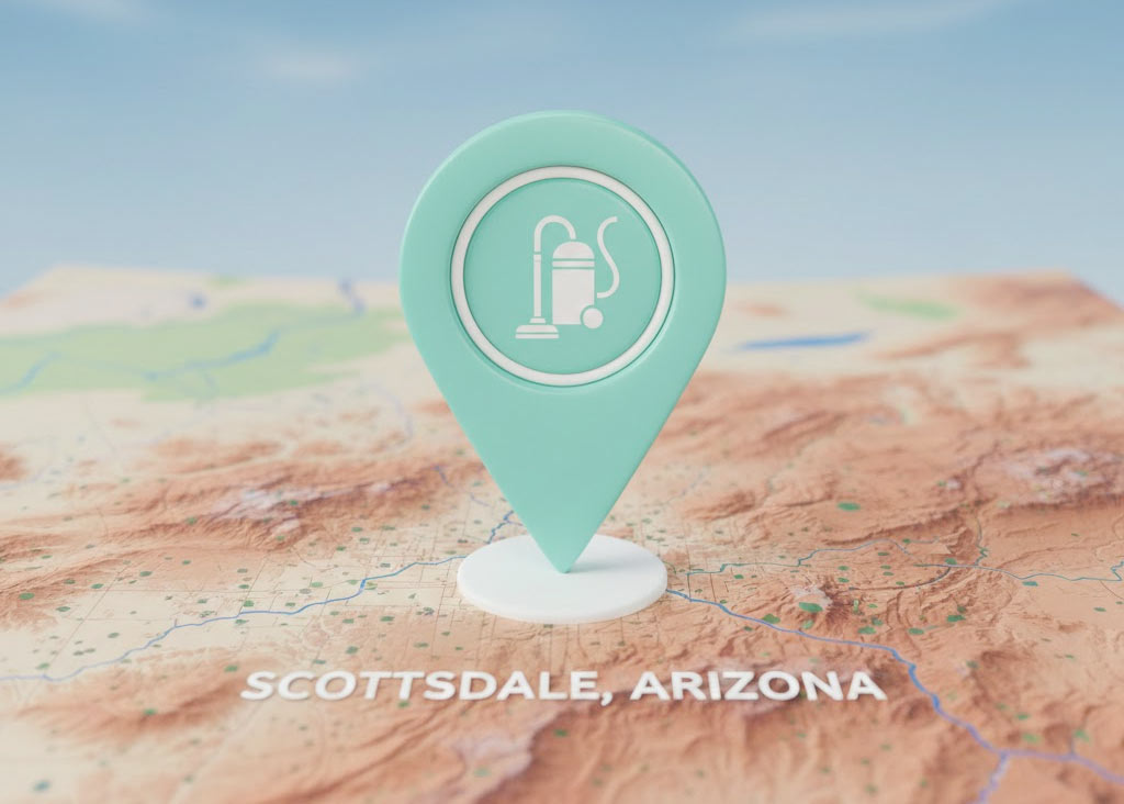 Vacuum map pin over Scottsdale Arizona